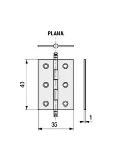 Düz - Basit Ve Dayanıklı Montaj 40x35, Pirinç