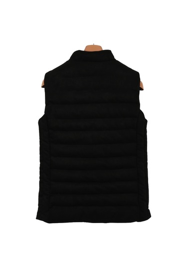 Erkek Dar Kesim Nubuk Süet Siyah Şişme Yelek Rar01239 001