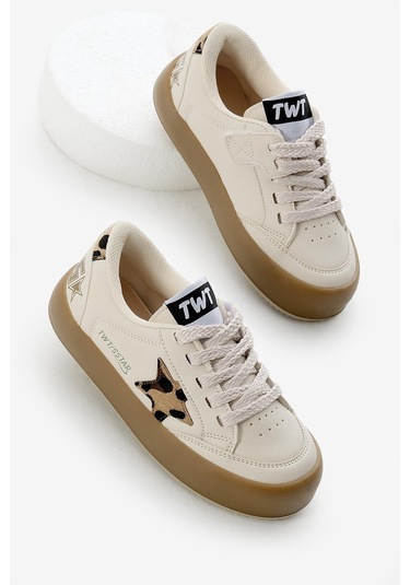 Termo Taban Yıldız Detaylı Bağcıklı Ve Cırtlı Çocuk Unisex Bej Leopar Spor Ayakkabı Tbkmn320 Bej Leopar
