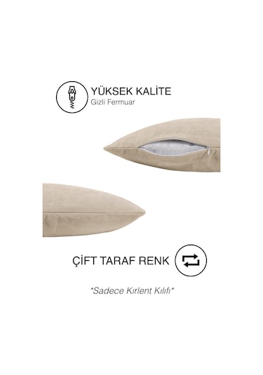 Br Perle Home Daily Series Bej Rengi Kırlent Yastık Kılıfı Bej