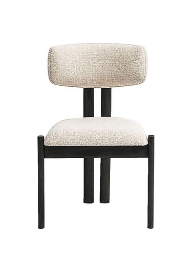 Espoo İskandinav Ahşap Bohem Sandalye Siyah - Beyaz