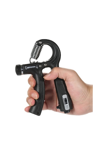 Sayaçlı El Yayı 5 - 60 Kg Ayarlanabilir Bilek Kas Güçlendirici Kaydırmaz 1 Adet Siyah