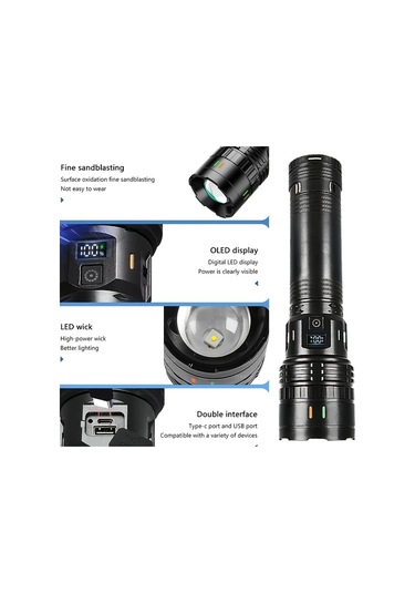 Brightnova 1 Adet Base Model Acil Durum Aydınlatma El Feneri Kırmızı Ve Mavi Yanıp Sönen Ultra Parlak Kamp Balıkçılık Bisiklet İçin Altın