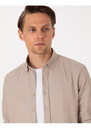 Pierre Cardin Erkek Vizon Gömlek Desenli 50306996-vr052 Vizon