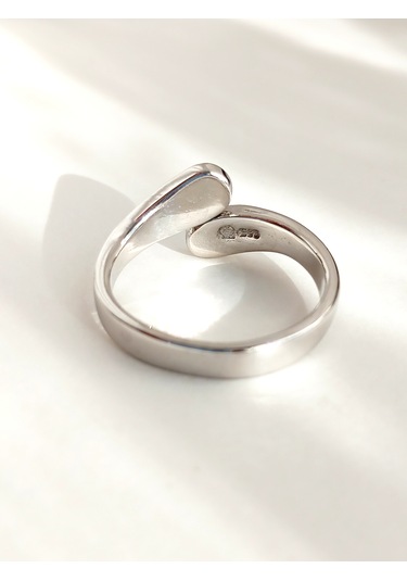 Gümüş Mavi Opal Damla Sarılan Free Tasarım Kadın Yüzük