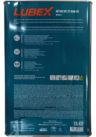 Lubex Mitras Mt Ep 80W-90 Manuel Şanzıman Yağı 15 KG