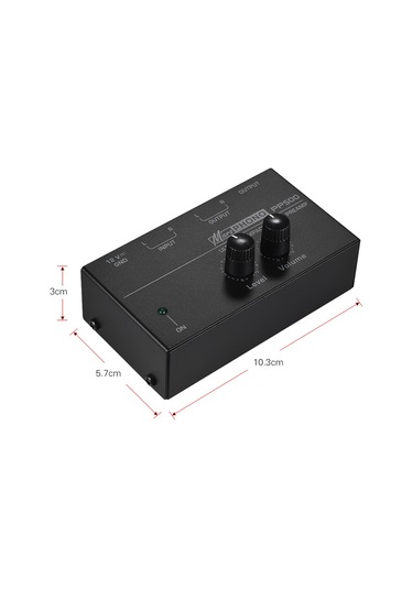 Hfambition Küçük Boy Metal Kapaklı Fon Preamp, Ses Kontrolü İle Rca/1/4 Trs Bağlantıları, Siyah, 110-240v Avrupa Tipi 10"