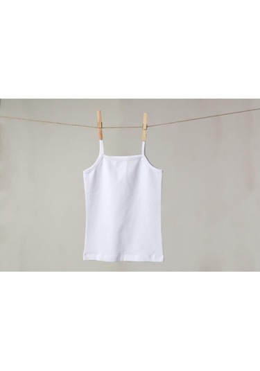 Blackspade 1196 Kız Çocuk Organik Beyaz Atlet