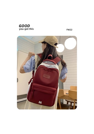 Genç Kızlar İçin Şık Ve Konforlu Ortaokul Lise Üniversite Öğrenci Sırt Çantası 2023 Yeni Tasarım Okul Çantası Modelleri Kirmizi