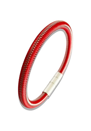 Ars190 Erkek Deri Çelik Bileklik Siyah