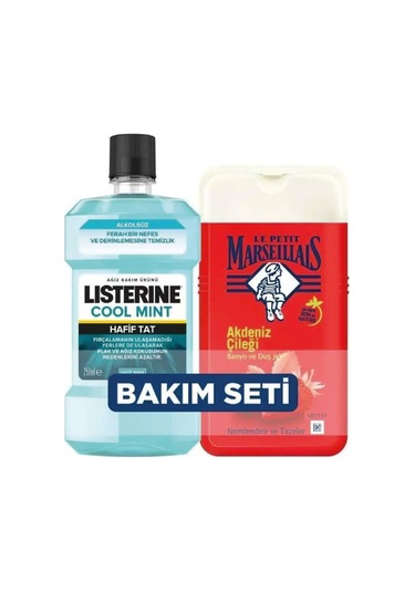 Le Petit Marseillais Akdeniz Çileği Banyo ve Duş Jeli 250 ML + Listerine Cool Mint Hafif Tat 250 ML