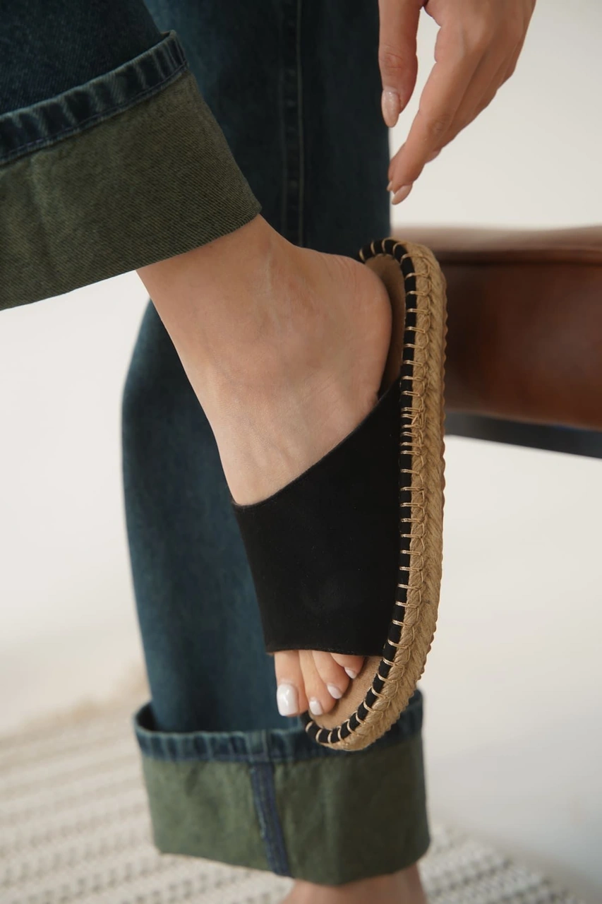 Kocadal Kocadal Grey Süet Siyah Kadın Terlik Muhtelif