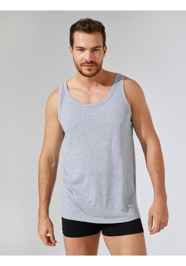 Koton Basic Atlet Bisiklet Yaka Gri 3wlm20003mk 3WLM20003MK023