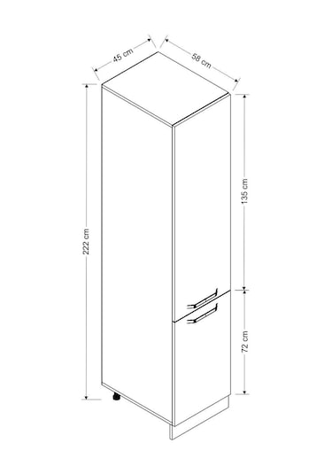 Minar 45 Cm Mutfak Boy Dolabı - Beyaz/antrasit D45-a1