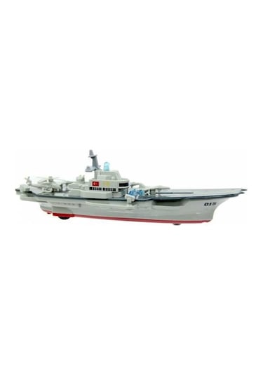 Sesli Işıklı Metal Çek Bırak Model Uçak Gemisi 21 Cm