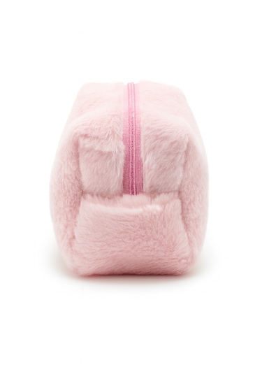Peluş Yumuşacık Makyaj Çantası - Kozmetik Organizeri Pembe