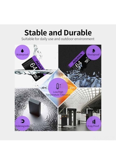 Pazly Adata 64gb Yüksek Hız Micro Sd Kart - U1 C10, 1080p Video Kayıt, Dayanıklı