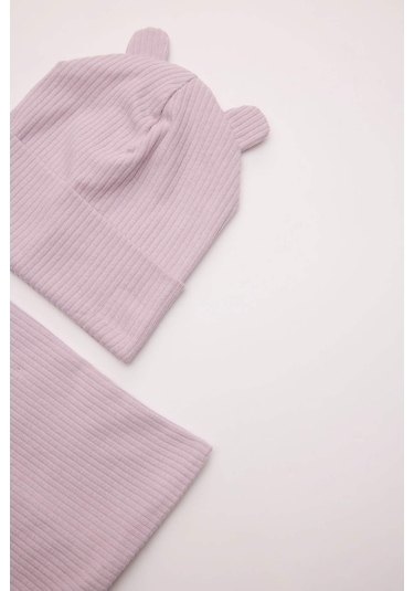 Defacto Kız Bebek 2li Takım Fitilli Kaşkorse Bere Boyunluk C8174a524wnpn101 Pembe