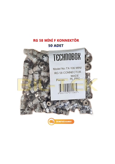 Technobox Rg 58 F Konnektör - 50 Adet