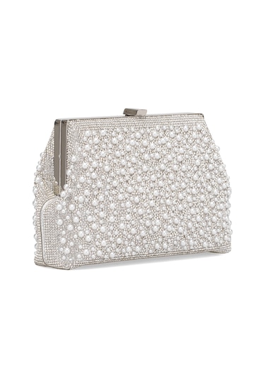 Guja 25kc1293 Kadın Taşlı Abiye Çanta Gümüş Gümüş