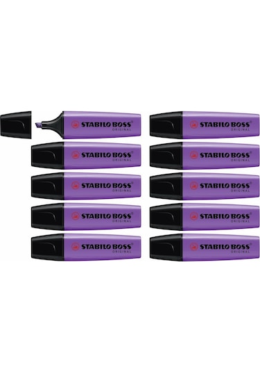Stabilo Boss Fosforlu Kalem Eflatun 70/55 10 Adet Eflatun