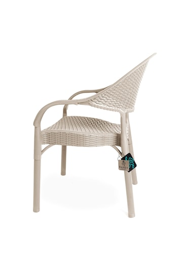 Bahex Bambu 4lü Set Rattan Kollu Bahçe Sandalye Koltuk 4ad Cappcn Cappuccino