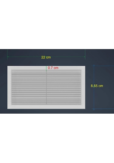 Kapı Altı Menfez Kapak 22 8,5 Gri 22 Cm
