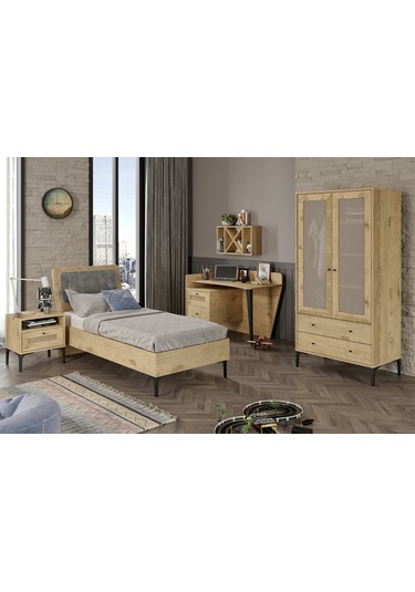 Tirio Wood M Genç Odası %100mdf Meşe