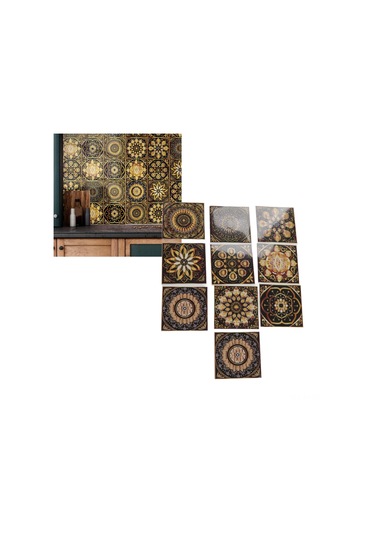 Shineyee 10 Adet 15x15cm Manto Stili Mutfak Banyo Duvar Stickerı - Suya Yağa Dayanıklı Pvc Duvar Dekoru Yenileme Rastgele Model Diğer