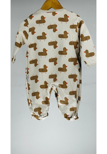 Civcivli %100 Pamuklu Çıtçıtlı Bebek Tulum 001