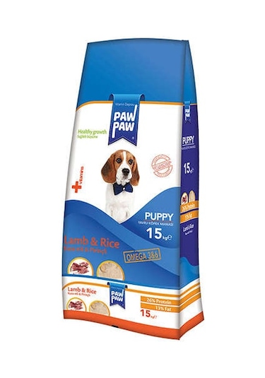 Paw Paw Puppy Kuzu Etli ve Pirinçli Yavru Köpek Maması 15 KG
