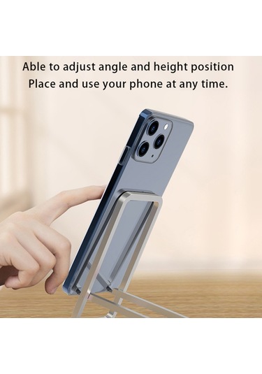Cbtx Cep Telefonu Standı Katlanabilir Alüminyum Alaşımlı Ayarlanabilir Tutucu Masa İçin Telefon Tutucu - Gümüş