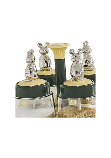 Suntek Magideal 4 Baharat Kavanozlu Döner Baharatlık Düzenleyici Yeşil