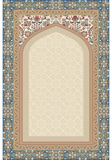 Mavi Kahve Namazlık Seccade Kaymaz Taban Keçe Süngerli Diz Ağrıtmaz Ahs961