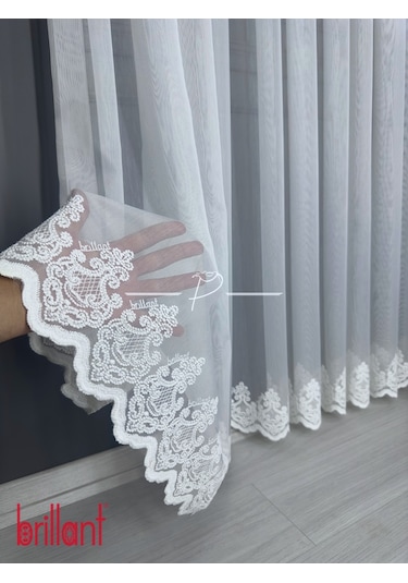 Tül Perde Brillant Marka Tt Zemin Etek İşleme Nil Desen Çok Renkli