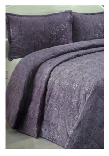 Merinos Çift Kişilik Yatak Örtüsü Ipeksoft Bade / Koyu Gri Koyu Gri