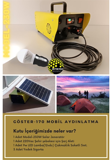230w Taşınabilir Güç İstasyonu Lifepo4 Bataryalı Solar Jeneratör