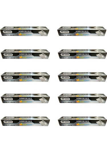 Niceplast Alüminyum Folyo - 45 Cm. X 100 Metre - 12 Mikron - 10 Paket