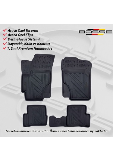 Hyundai Accent Era Paspas Araca Özel 2006 2012 BOSSE 3D Havuzlu Oto Paspas Paspas
