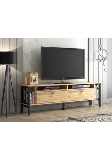 Wood'N Love Luna 160 Cm Tv Ünitesi - Atlantik Çam / Siyah