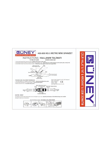 400-800 Kg 5 M Yük Sabitleme Mini Spanzet N11.101