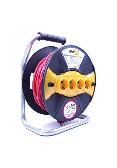 Evakat 3x1.5 MM  Sertifikalı Makaralı Uzatma Kablosu 35 M