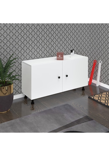 Kenzlife Ayakkabılık Yemeni3 Byzbyz 53 120 32 Kapaklı 3 Raflı 18 Çift Ayakkabı Kapasitesi Ahşap