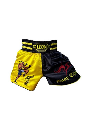 Leon Warrior Profesyonel Muay Thai Ve Kick Boks Şortu Sarı Siyah Renkli Byl1005 Siyah-sarı
