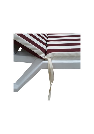 Mirzade Standart Fermuarlı Şezlong Minderi Su Geçirmez Kumaş-bordo Krem