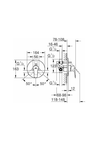 Grohe Bauedge Ankastre Banyo Ve Duş Bataryası 29079000 Krom