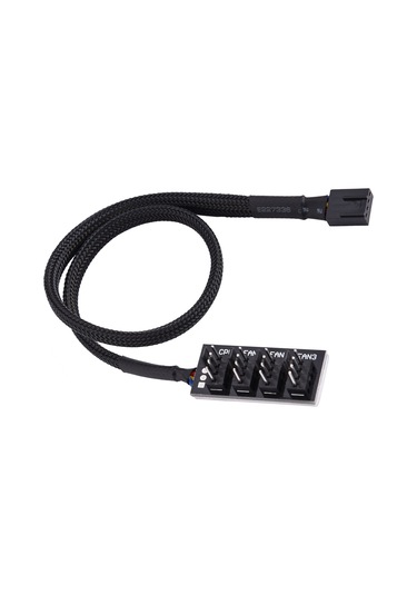 Kangvka Bilgisayar Fanları İçin 4 Portlu Pwm Hub - 3/4 Pin Uyumlu, Hız Kontrolü, Ana Kart Arayüzünü Genişletir Siyah