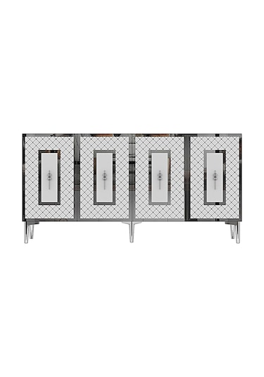 Ka1510bs Puma Konsol, Tv Sehpası Beyaz-sılver 150cm Beyaz-sılver