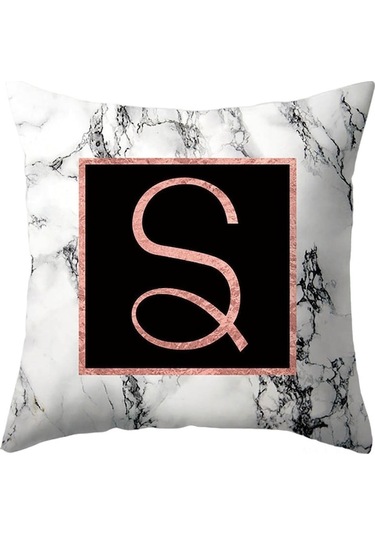 26 Harf Desenli Mükemmel Kokuşuk Kumaş Yastık Kılıfı - Ev Dekoru, Konforlu Dayanıklı, 44x44 Cm, Dış Ticaret Modeli Diğer Diğer