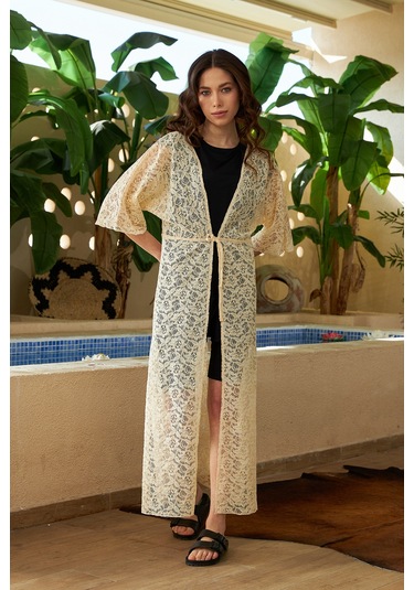 Remsa Mayo Üzerine Önü Açık Pareo 498-601 Bej Bej